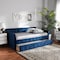 Baxton Studio Jona Blue Velvet and Button Tufted Twin Size Daybed with Trundle 169-10844 - alternate 6